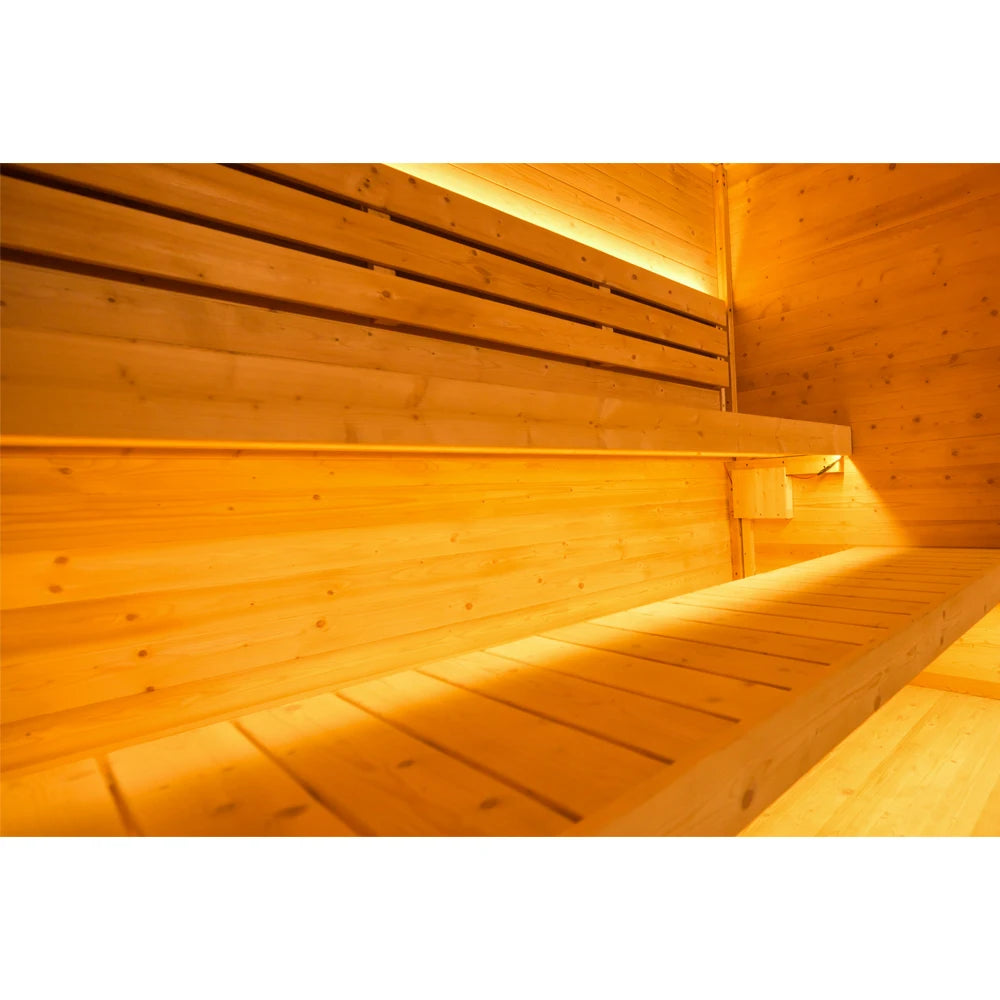 Personalization Customize Grey Outdoor Sauna Modern Wet Steam Sauna Spruce Eco-Friendly 4 Person Hot Rock Stove