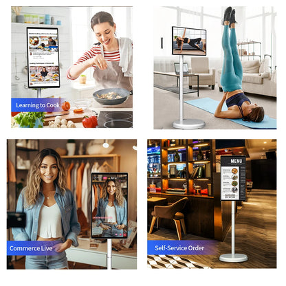 2025 New 21.5 Inch Mini Lcd Tv Portable Touch Screen Tv With Stand Rechargeable Smart Tv Display Wireless Smart Television