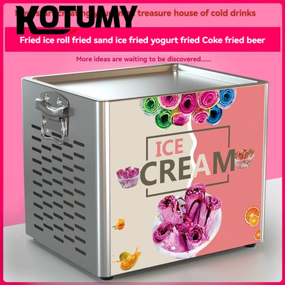 Commercial 110-220V Electric Fried Ice Cream Yogurt Fruit Smoothie Machine Tabletop Roll Machine Yogurt Smoothies Fruit Using