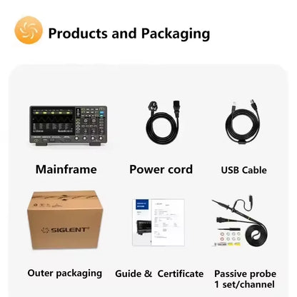 Siglent SDS804X HD/SDS814X HD/SDS824X HD 70/100/200MHz 4 Channels Portable Digital Oscilloscope for Automotive Electronics Use