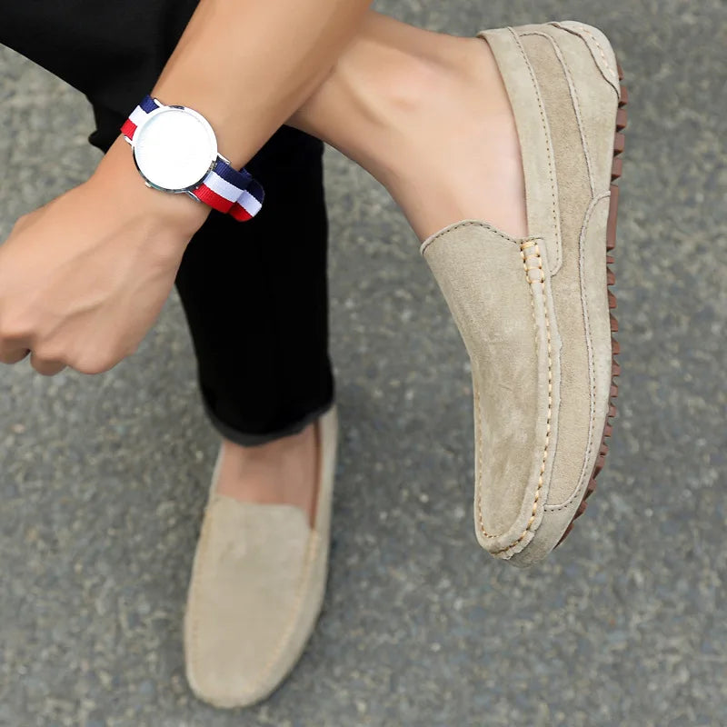 Suede Leather Man Loafers Luxury 2021 Casual Shoes For Men Boat Shoes Handmade Men Slipon Driving Shoes Male Moccasins Zapatos99