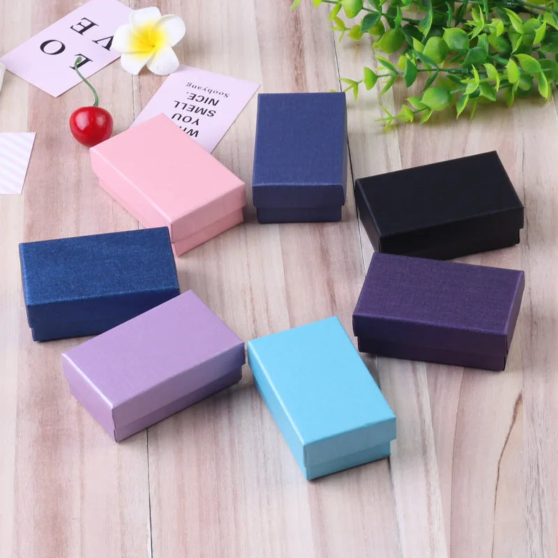 24pcs Square Jewelry Packaging Box 9*7cm Purple paper Necklace Ring Earrings Bracelet Gift Box for Valentine's Day High Quality
