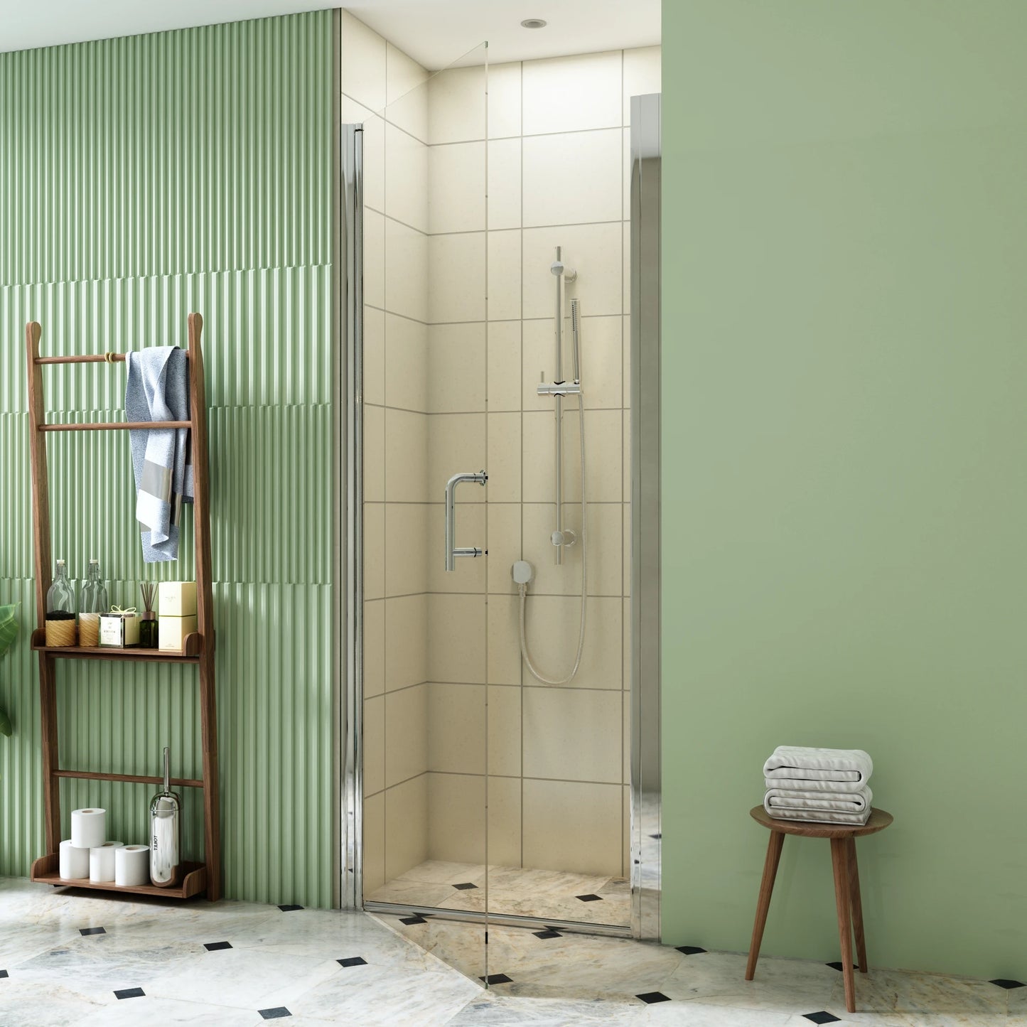 Sliding Glass Shower Door with Aluminum Frame Seal Strip System Tempered Safety Glass Bathroom Shower Room Door