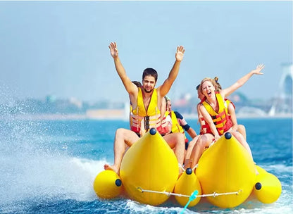 Wholesale  High Quality Inflatable Pvc 10 Person Towable Tube Inflatable Banana Boat Tube Pontoons for Rental