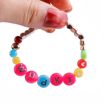 Factory Wholesale Transparent Letter Beads Spacer Loose Acrylic English Alphabet Bead for Diy Bracelet Waist Bag Jewelry Making