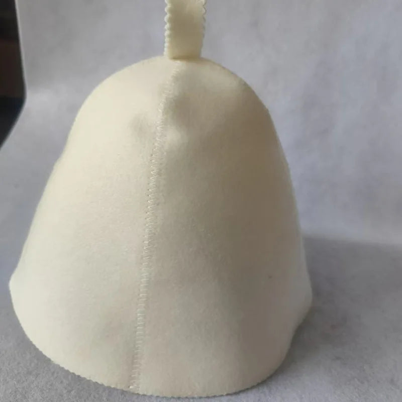 Wholesale Modern Design Natural Wool Felt High Temperature Insulation Bath Cap Customizable Logo with Pine Wood for Sauna Rooms