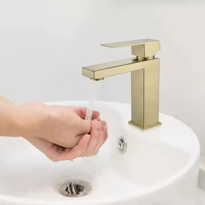 Golden Brushed Color SUS304 Stainless Steel Basin Faucet Single Lever Hand Wash Basin Faucet