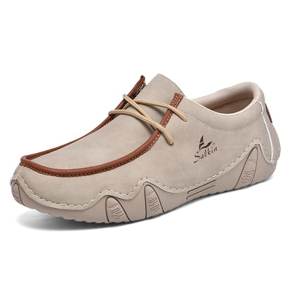 NEW High Quality Men leather loafer shoes for men party daily life lace-up rubber anti-slip fashion design casual sneaker big 13