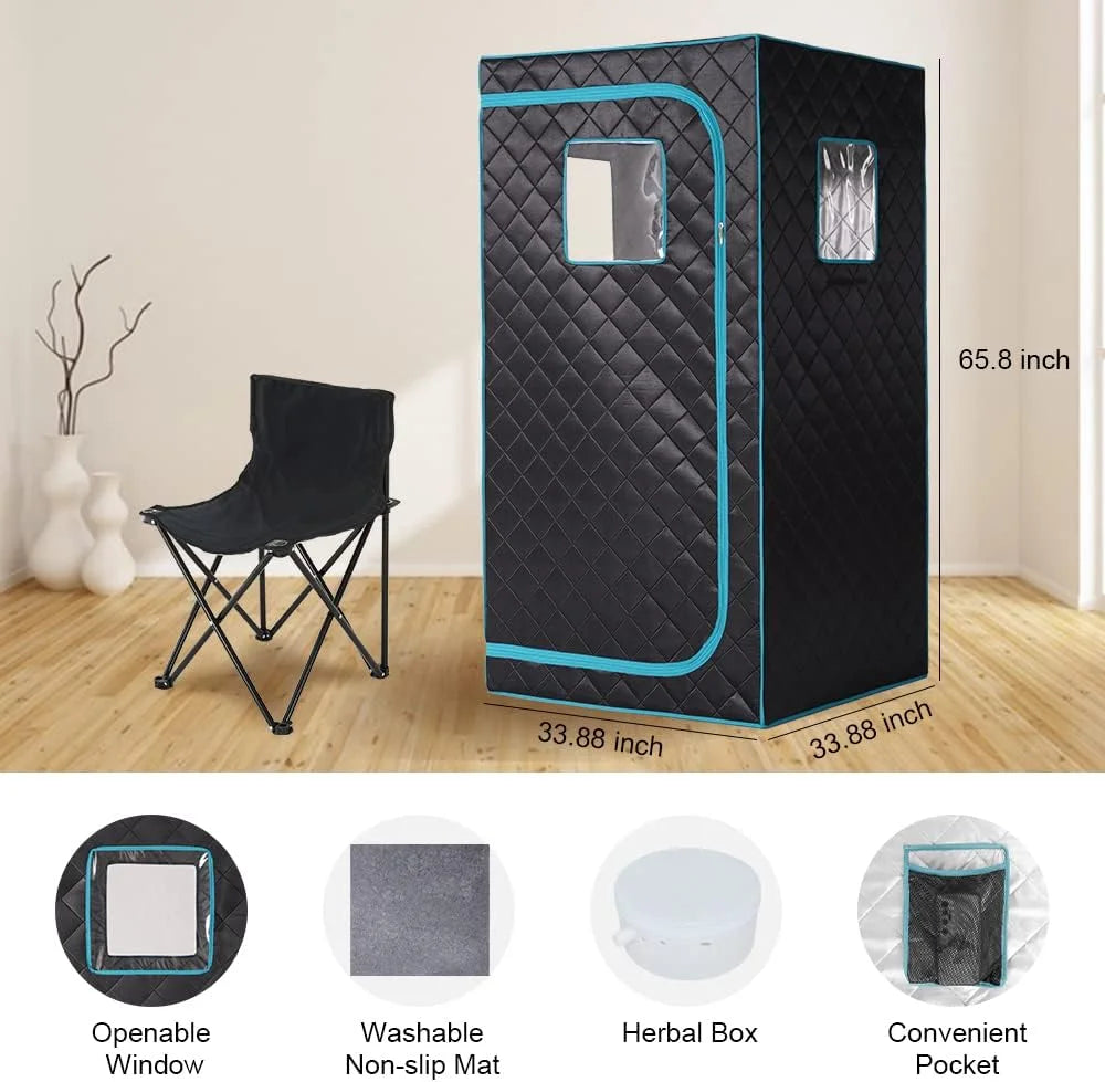 Smartmak 1 Person Size Portable Sauna Steam Sauna Tent Box Full Body Sauna for Home Spa