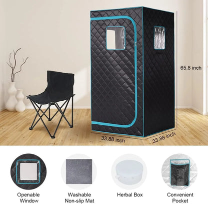 Smartmak 1 Person Size Portable Sauna Steam Sauna Tent Box Full Body Sauna for Home Spa