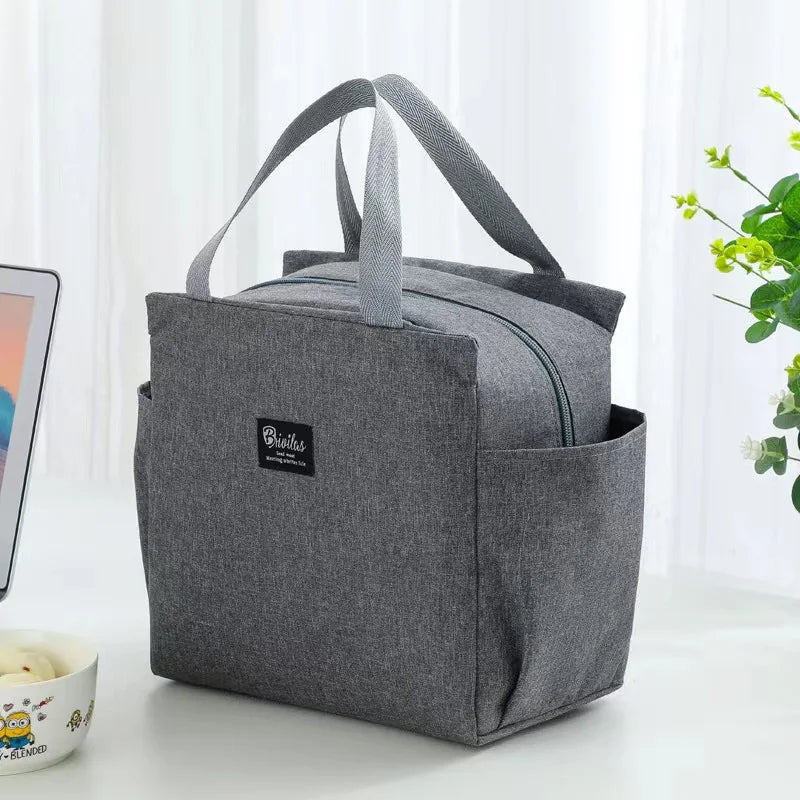 Double Pocket Insulated Bento Portable Cooler Bag Ice Pack Lunch Box Insulation Package Insulated Thermal Food Picnic Bags