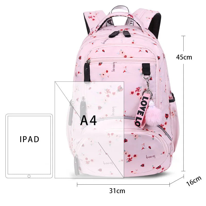 Cherry blossoms elementary school backpack for girls black pink floral bookbag fashion school bags for girls cute flower bookbag