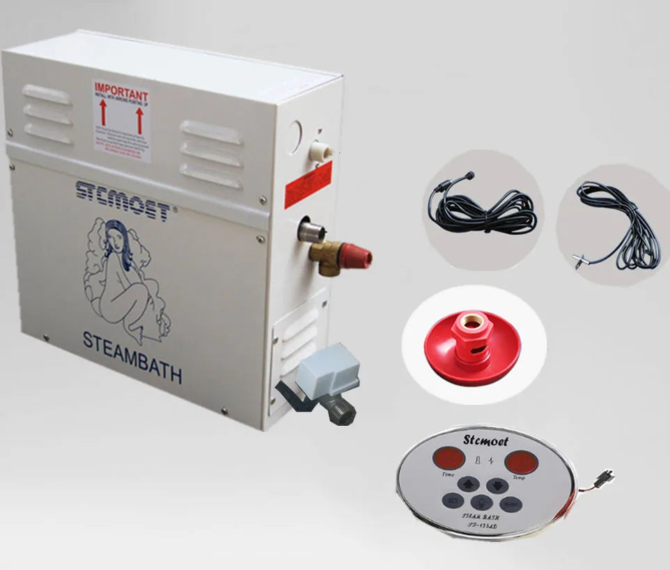 Modern 6KW 9KW Stainless Steel Sauna Steam Generator Wet Steam Bath Machine with Computer Control Panel for Home 2 People