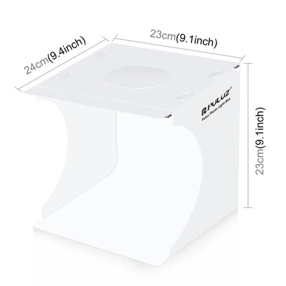 Same Day Shipment PULUZ 20cm Folding Portable 550LM Light Photo Lighting Studio Shooting Tent Box Kit with 2 Colors Backdrops