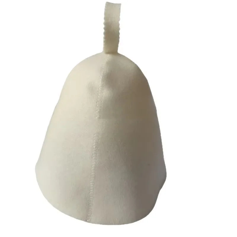 Wholesale Modern Design Natural Wool Felt High Temperature Insulation Bath Cap Customizable Logo with Pine Wood for Sauna Rooms