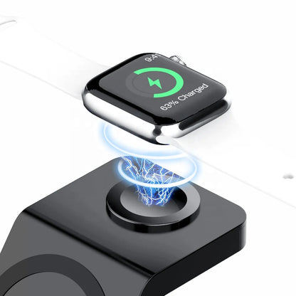 3 in 1 Magnetic Wireless Fast Charging Stand with QC3.0 for iPhone 12-17 Type-C for Earphone/IWatch