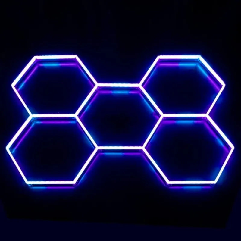 Aoying Fashion Workshop RGB 5-Grid Honeycomb Lighting White LED Hexagon IP65 DC CRI 90 6000K Daylight Ceiling-Mounted
