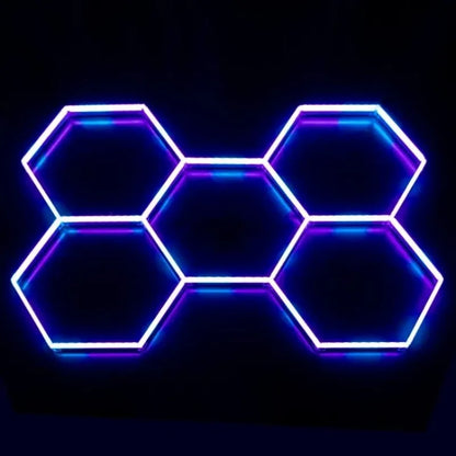 Aoying Fashion Workshop RGB 5-Grid Honeycomb Lighting White LED Hexagon IP65 DC CRI 90 6000K Daylight Ceiling-Mounted