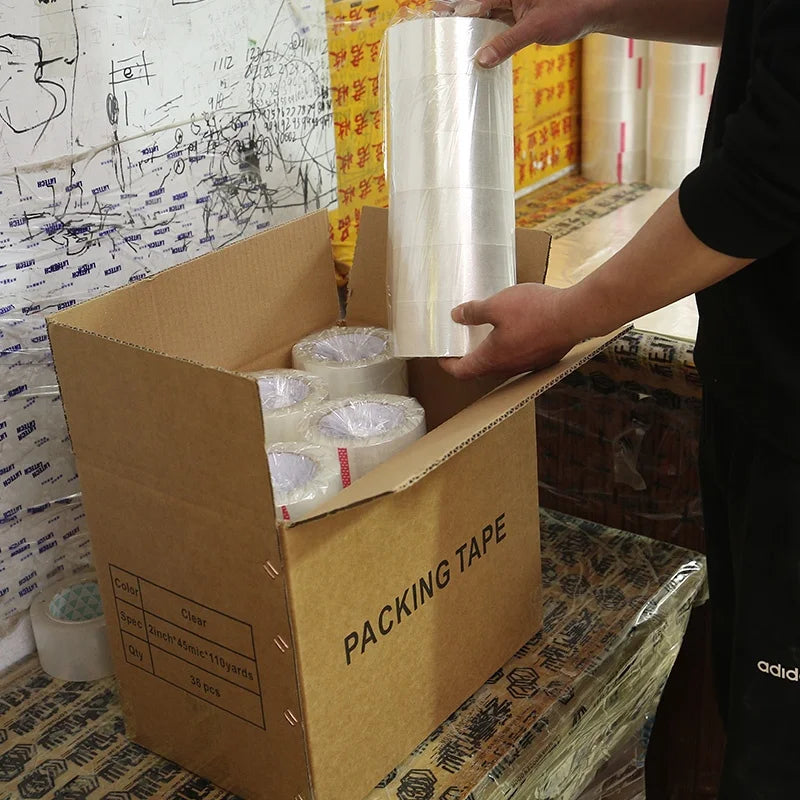 Factory Manufacturing Self Adhesive Custom Tape Plastic Bopp China Packing Tape Jumbo Roll Transparent Clear Bopp Packing Tape
