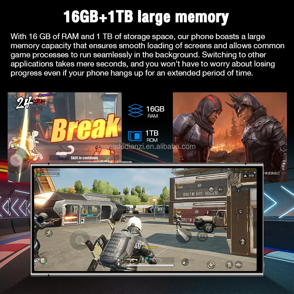 2023 Original Note 20 Ultra Smartphone 16GB+1TB 7.3 Inch AMOLED Screen Android 10.0 Spanish New 2023 Note 20 U1tra Telephone