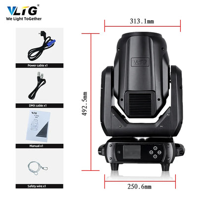 VLTG Stage Lights Mini Beam Moving Head Light  380w Beam Dmx512 LED  Sharpy Disco Dj Effect