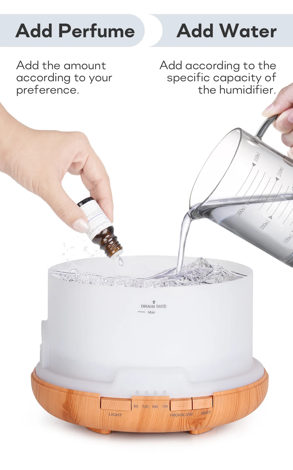 Air Humidifier Essential Oil Diffuser 300ML 500ML 1000ML With Lights Remote Control Ultrasound Electric Aromatherapy Diffuser