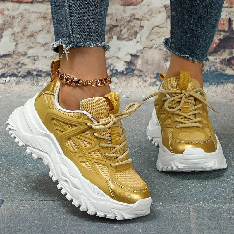 Women's & Men's 2026 Lighted Summer Platform Flat White Pink Casual Trainers Chunky Sport Sneakers Running Walking Shoes