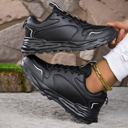 Autumn Men's Shoes 2024 New Trend Versatile Thick Sole Elevated Leather Sports and Casual Zapatos Running Shoes for Women
