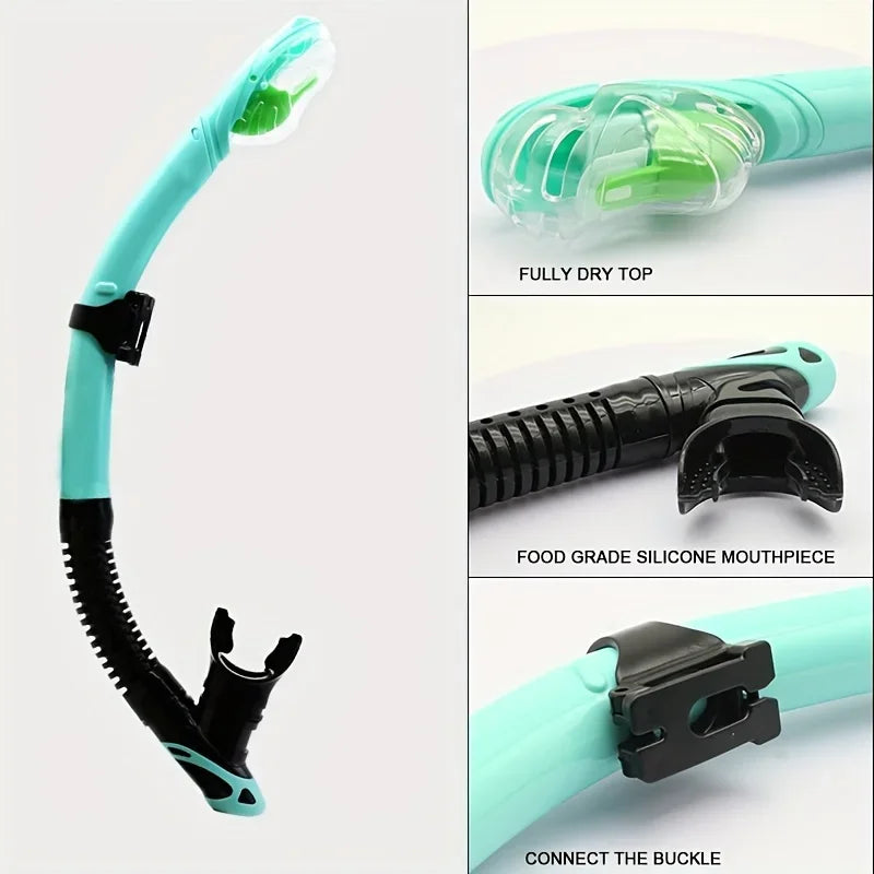 JUNHAIINS Wholesale Snorkel with Dry Breathing Top Valve for Diving Scuba Swimming for Wholesaling Professional Freediving