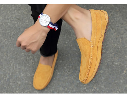 Suede Leather Man Loafers Luxury 2021 Casual Shoes For Men Boat Shoes Handmade Men Slipon Driving Shoes Male Moccasins Zapatos99