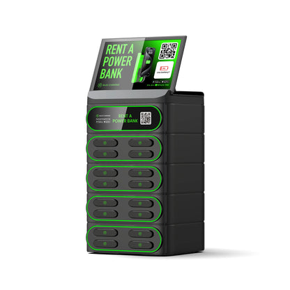 16 Slots Hospital-Grade 4G Stackable Power Bank 6000 MAh Portable Charger with Screen Sharing Rental System