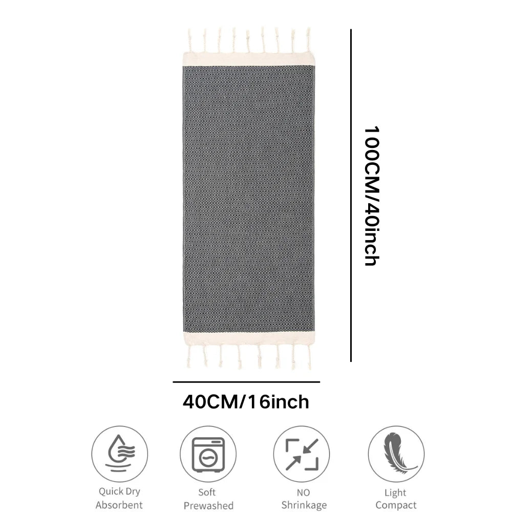 Wholesale Turkish Jacquard Cotton Rectangle Kitchen Towel Quick-Dry Embroidered Tassel Design Floral Pattern Home Bath Use