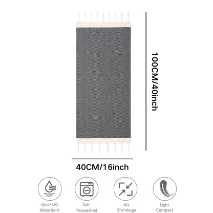 Wholesale Turkish Jacquard Cotton Rectangle Kitchen Towel Quick-Dry Embroidered Tassel Design Floral Pattern Home Bath Use