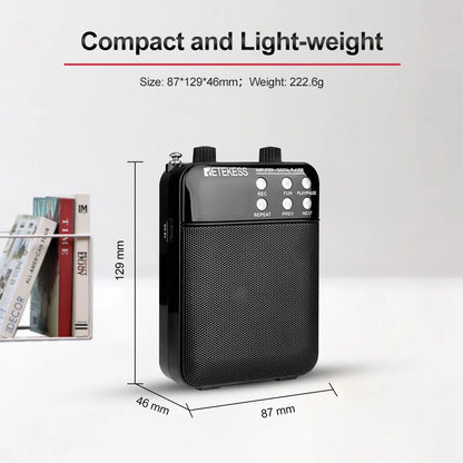 Retekess TR619 Megaphone Portable 3W FM Recording Voice Amplifier Teacher Microphone Speaker Mp3 Player FM Radio for Tour Guide