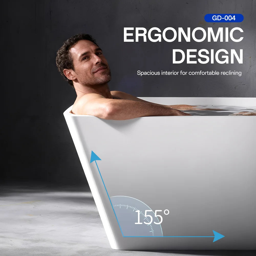 Local Stock US Freestanding Acrylic Cold Plunge Athlete Recovery Ice Bath Tub All-in-One