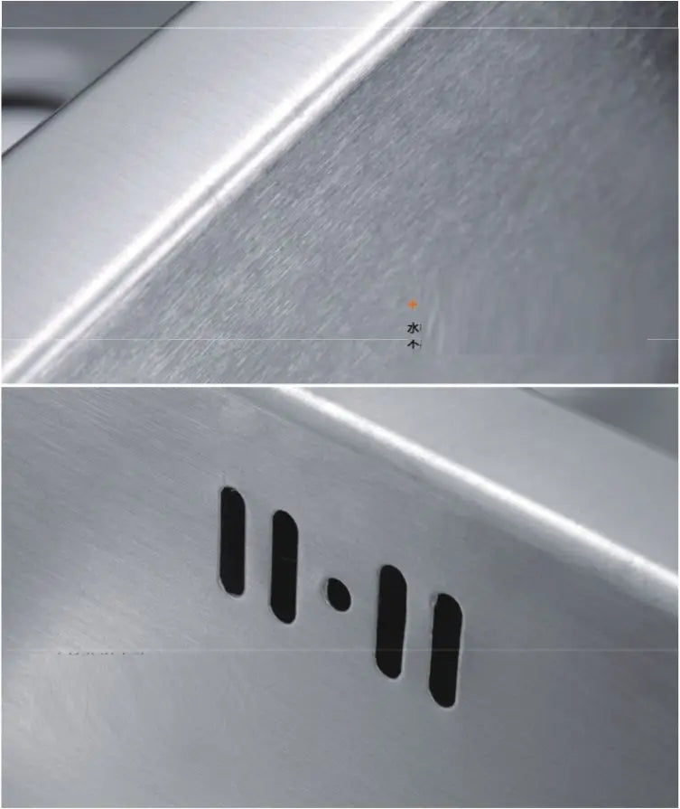 Stainless Steel Kitchen Sink Thickened Double Basin Rectangular Bowl Counter Dual-Hole Vegetable Washing Pool