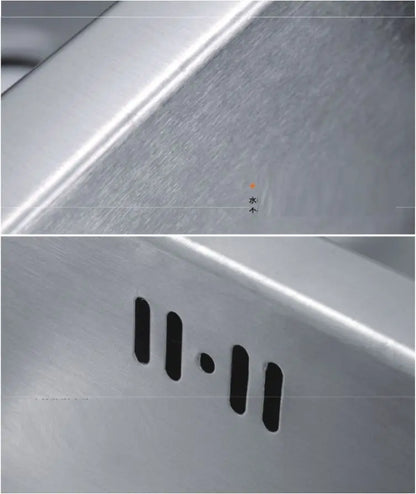 Stainless Steel Kitchen Sink Thickened Double Basin Rectangular Bowl Counter Dual-Hole Vegetable Washing Pool