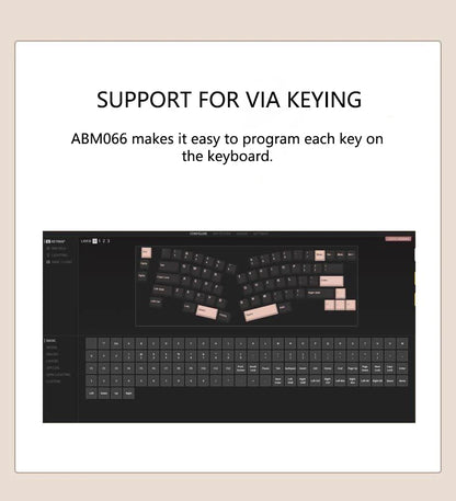 ABM066 Third Mock Examination Alice RGB Plastic Mechanical Keyboard Gasket Structure USB-C Knob VIA Customized Kit Laptop Used