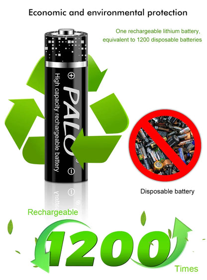 100% New 1.5V AAA Rechargeable Battery 900mWh 1.5V Li-ion Lithium Liion Li ion 3A aaa Batteries for Toy Car Camera Flashlight