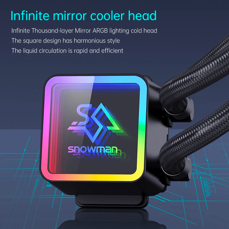 SNOWMAN KS240 Gaming AIO CPU Liquid Cooler PWM ARGB Lighting Radiator  Cooling System CPU Liquid Cooler LGA1700 1366 AM5 AM4
