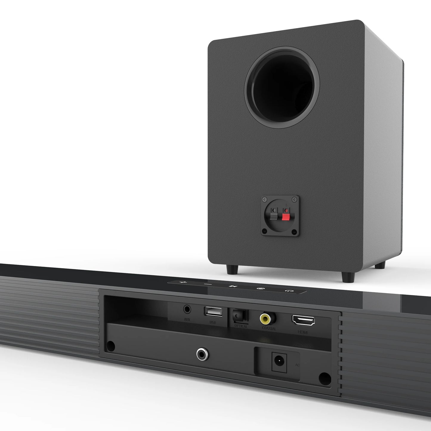 BS-18E Home Horizontal Theater System LCD TV Soundbar Subwoofer Box Aux/USB/Optical/Coaxial/RCA Durable Plastic Soundbar Pc
