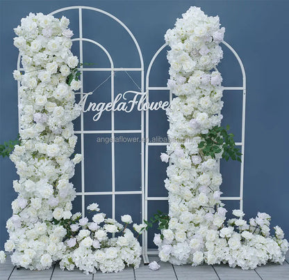 S-A8147 White Rose Hydrangea Floral Arrangement Sofa Table Runner Floor Flower