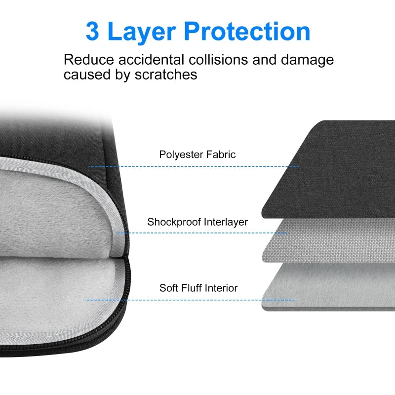HAWEEL 15-16.7 Inch Laptop Sleeve Case Multi-Function Nylon Storage Briefcase Bag with Zipper Handle Elegant Handbag Design