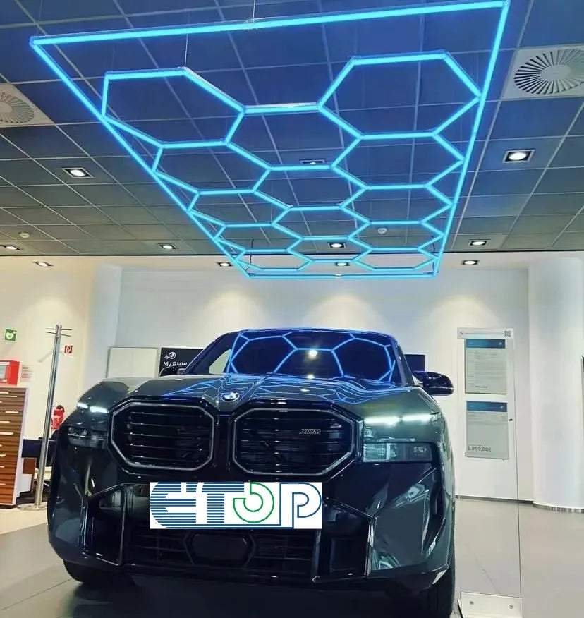 Aoying Fashion Workshop RGB 5-Grid Honeycomb Lighting White LED Hexagon IP65 DC CRI 90 6000K Daylight Ceiling-Mounted