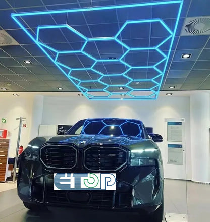 Aoying Fashion Workshop RGB 5-Grid Honeycomb Lighting White LED Hexagon IP65 DC CRI 90 6000K Daylight Ceiling-Mounted