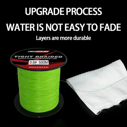 8X Pro Super Power Long Casting Braided Polyethylene Fishing Line 500m Floating Saltwater Freshwater River Green Wire