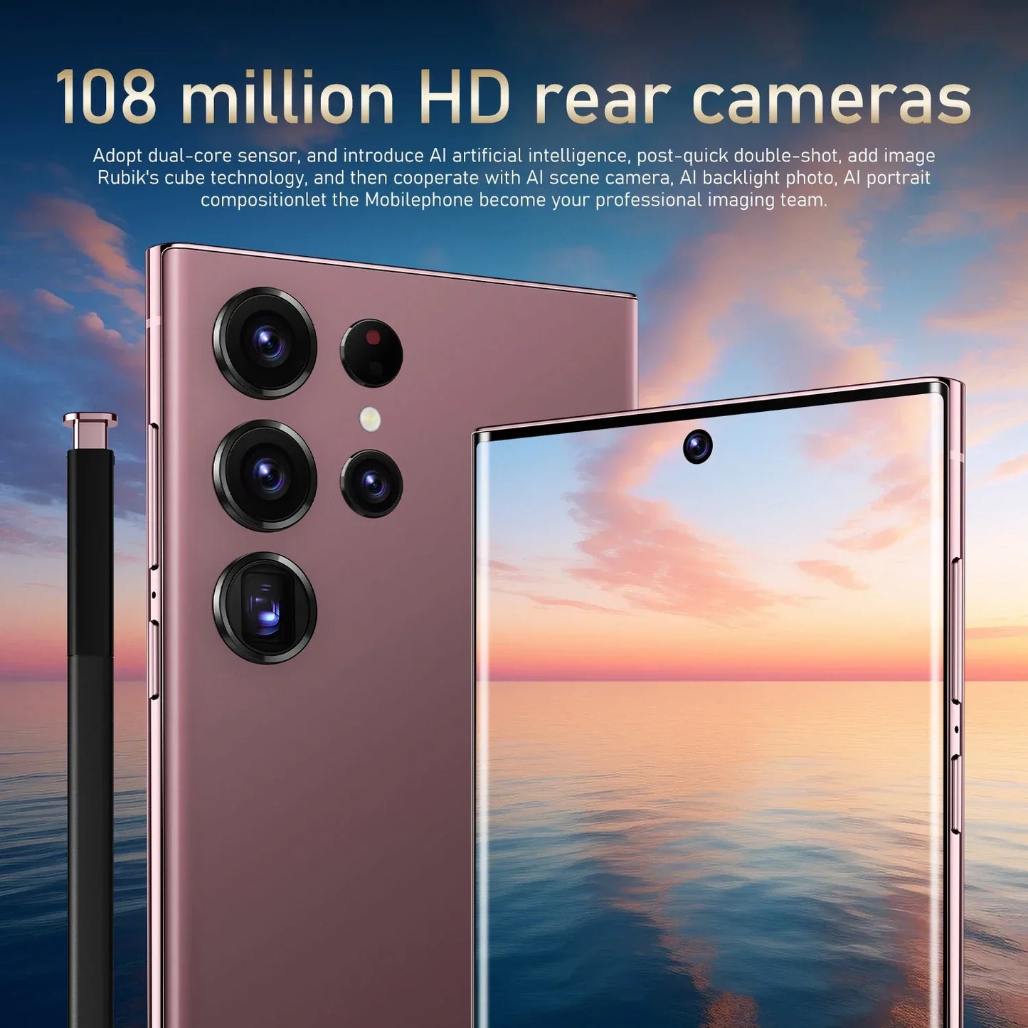 2024New S-Pen Android Phone 16+1TB S24 Ultra Smartphone 7.3inch Telephone Fast Charging Unlock 4G WIFI S24 Mobile Phone Dual SIM