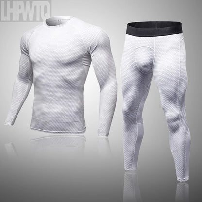 Men's Thermal Underwear Set MMA Tactics Leggings Solid Color Costume Compress Fitness Long Johns Men Winter Brands  Men