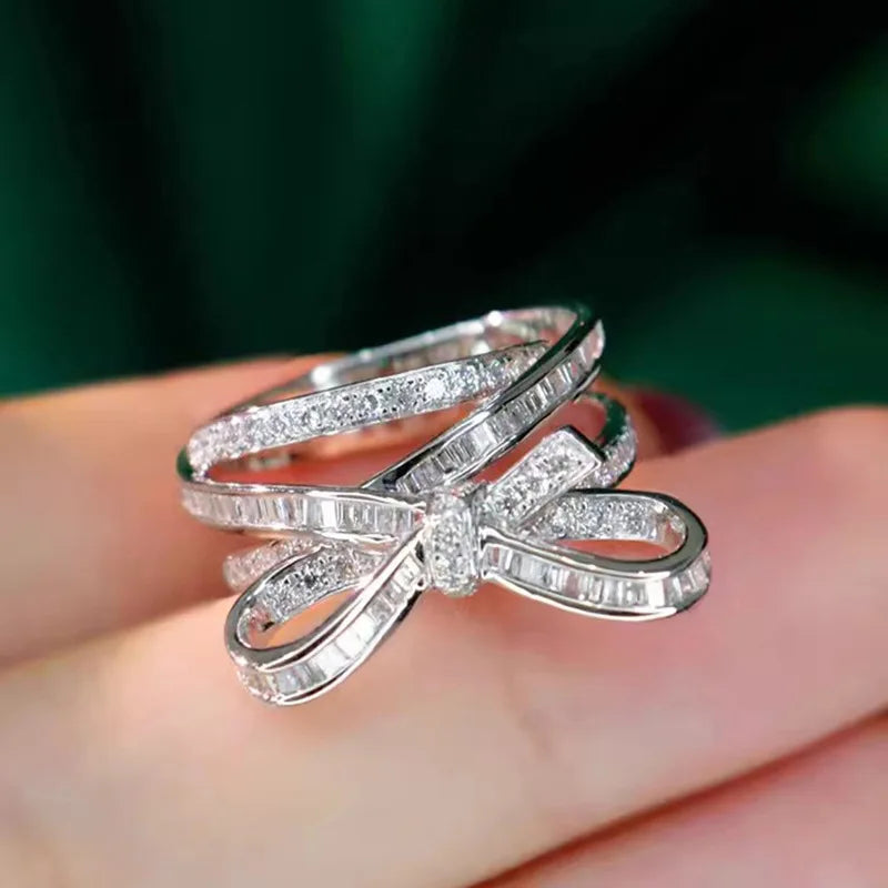T0907 Diamond Ring White Gold Natural Baguette Cut G Color Women's Engagement Ring