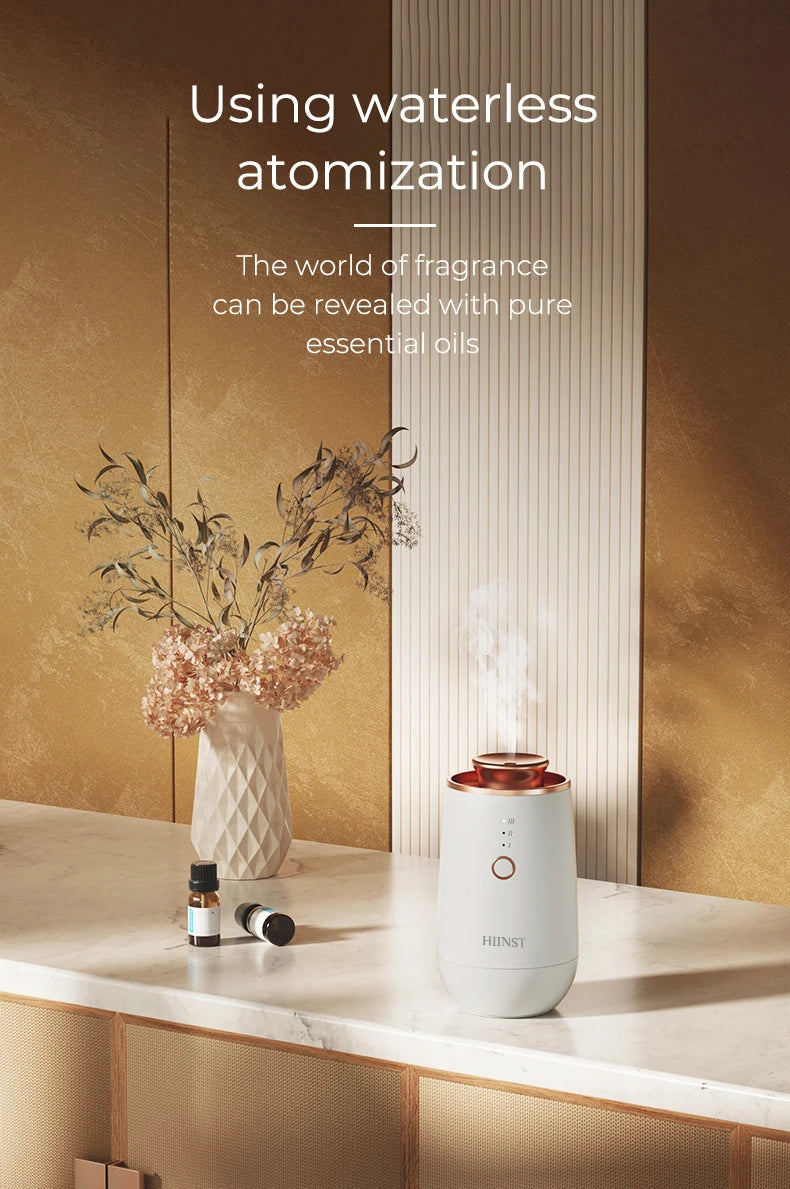 HIINST Waterless Diffuser for Essential Oil Luxury Aromatherapy Diffuser Rechargeable Aroma Diffuser for Home Room